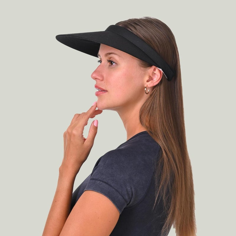 Beevarn Store 2 Pack Sun Visors Women Wide Brim Clip on Summer Hats Adjustable UV Protection - Image 2